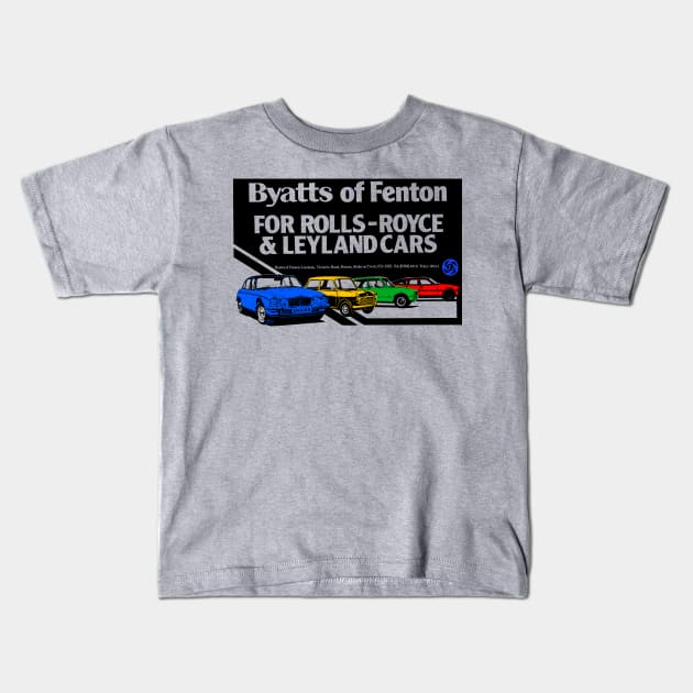 BRITISH LEYLAND CAR DEALERSHIP - advert Kids T-Shirt by Throwback Motors